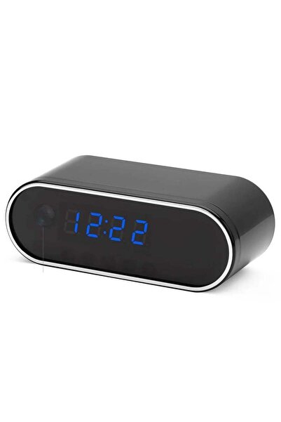 PopZa 1080P HD Wireless WiFi Table Clock Camera with IR Night Vision, Alarm &...