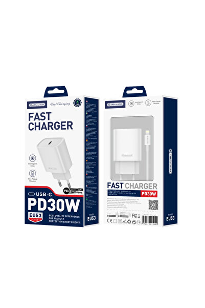 JELLICO Încărcător de perete Eu53 Pd 30W pentru Apple iPhone 11 12 13 14 cu c...