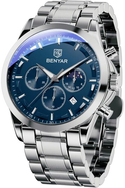 BY BENYAR Mens Watches Chronograph Analog Quartz Movement Stylish Sports Desi...
