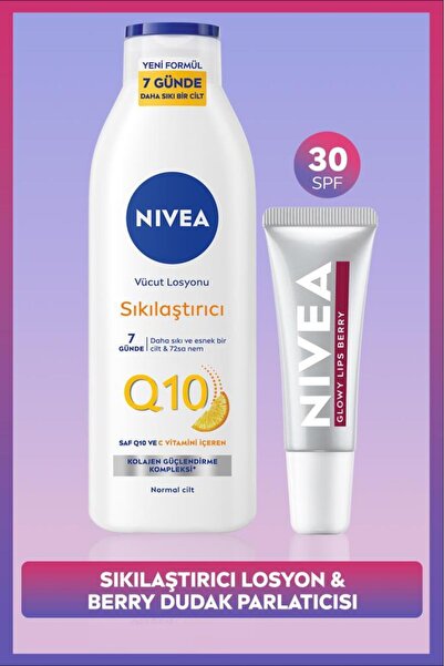 NIVEA Q10 7 Günde Sıkılaştırıcı Vücut Bakım Losyonu 250ml ve Berry Renkli Nem...