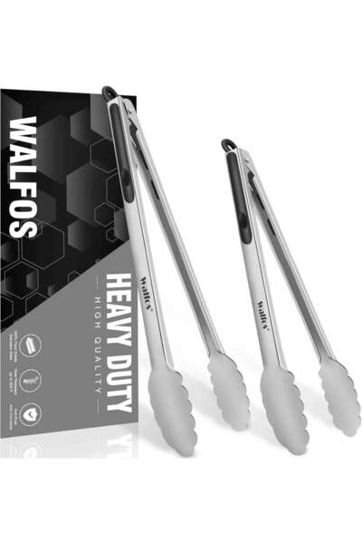 Walfos Комплект от 2 кухненски щипки от неръждаема стомана, 23 см и 30.5 см, ...