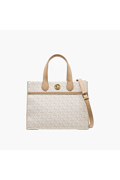 U.S. Polo Assn. US POLO ASSN. Geometric Print Tote Bag with Detachable Strap