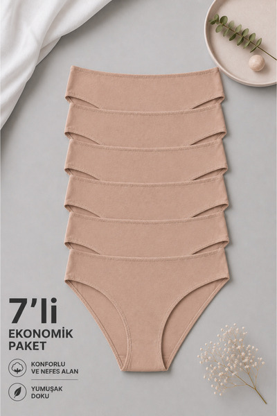 Pierre Cardin Economic Pack of 7 2070 No Show Cotton Basic Brief Panties