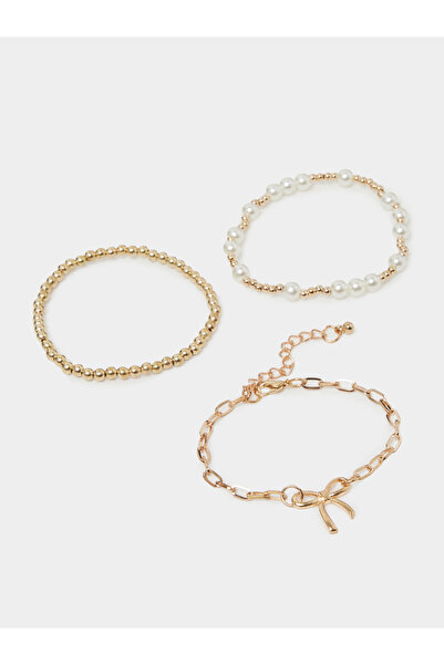 Styli Set of 3 - Gold Beaded and Pearl Bracelets