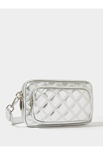 Styli Silver Quilted Crossbody Bag