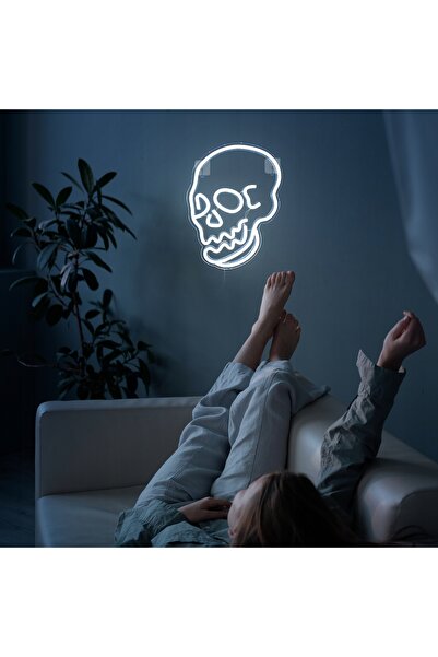 Deco4Home LAMPĂ DE PERETE LED NEON DECORATIVĂ CU CRANIU, PENTRU HALLOWEEN, AL...