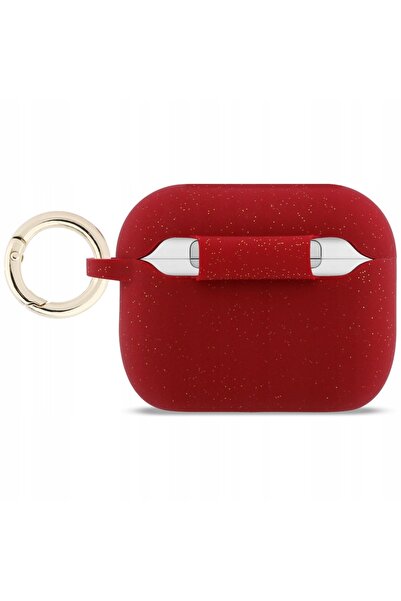 NO BRAND Husă Guess din silicon cu sclipici pentru AirPods Pro 3, culoare fucsia