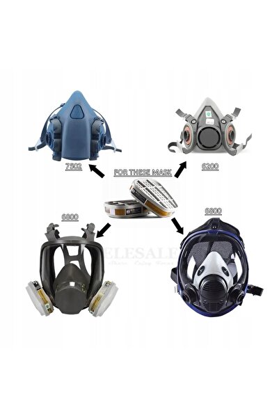 NO BRAND Filtru de carbon 6001 pentru masca de gaze 6200 7502 6800, 2 bucăți,...