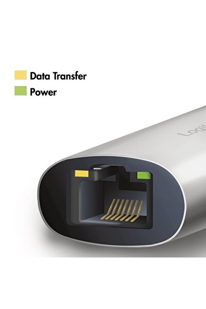 LogiLink Adaptor USB-C Ethernet RJ45 5Gbps 5 Gigabit LAN Duplex Thunderbolt