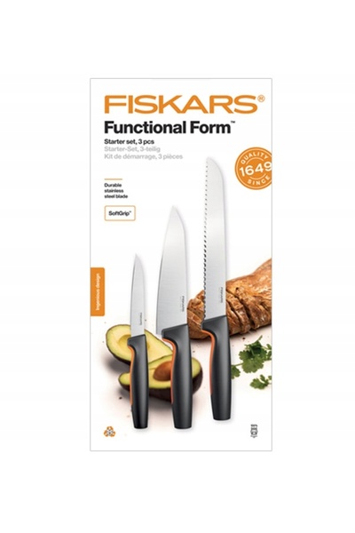 FiSKARS FF KPL 6 CUȚITE ÎN CUTII 1057559+1057561 +ASCUȚITOR ESENȚIAL