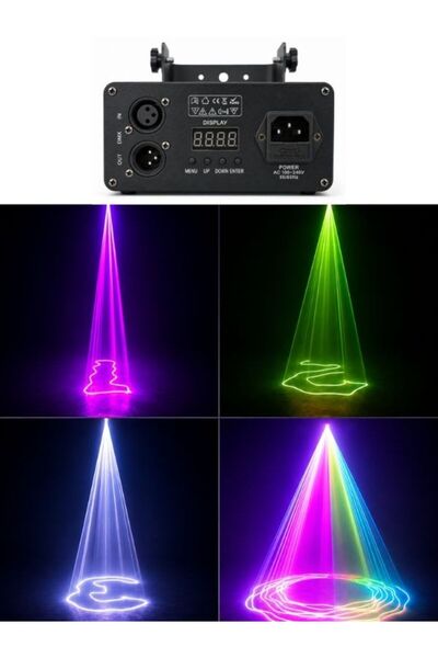 GÜMRÜK BEY DJ Lazer RGB Işık Projektörü 500MW DMX Kontrollü Sahne Aydınlatma