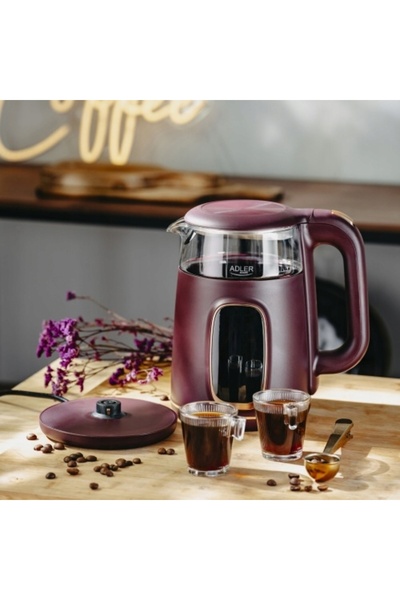 adler Fierbător electric fără fir de 2200W, 1.7L, cu control al temperaturii,...
