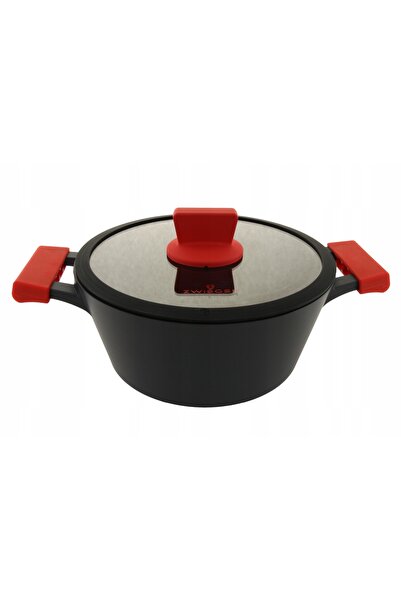 ZWIEGER Oală de aluminiu obsidian cu capac 24x11cm 3L cu strat interior