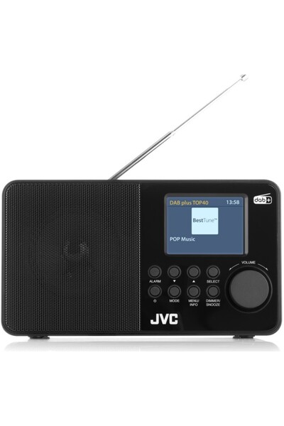 JVC Radio RA-E611B DAB+/FM, alimentare la rețea și cu baterii, Afișaj, Alarmă...