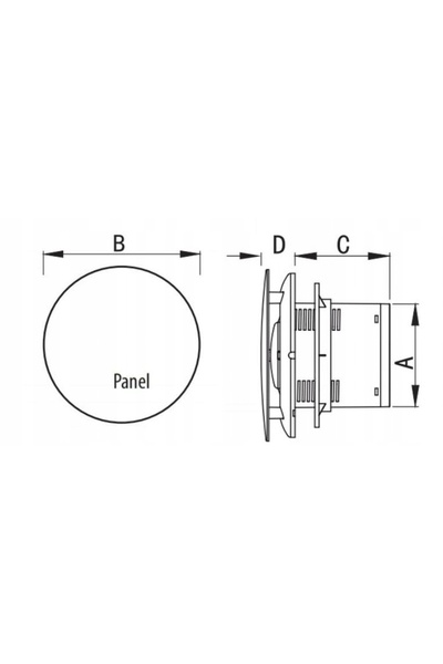 NO BRAND EBERG AXO 100ST Ventilator de baie din aluminiu periat argintiu cu t...