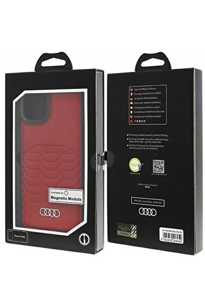 NO BRAND Audi Piele sintetică MagSafe iPhone 15 Plus / 14 Plus 6.7 " roșu/