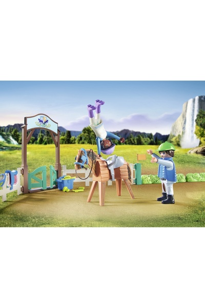 Playmobil Set de construcție Arenă ecvestră școlară modernă 2 figurine Cal Pi...