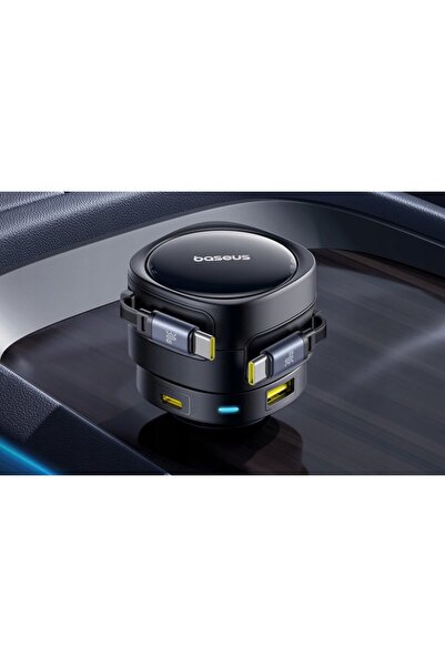 Baseus ÎNCĂRCĂTOR AUTO ENJOYMENT MAX 90W 2 X CABLU USB-C + USB-A