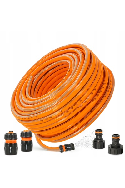 Bradas FURTUN DE GRĂDINĂ 1/2, 50 M, CU 3 STRATURI, RULABIL, ELASTIC, CU BANDĂ...