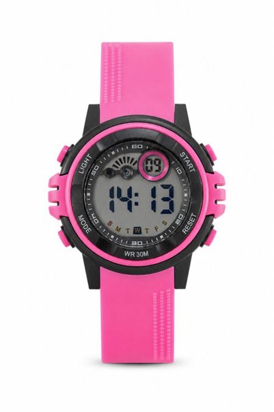 Saattino Kız Çocuk Pembe Dijital Kronometreli Silikon Kordon Spor Kol Saati S...