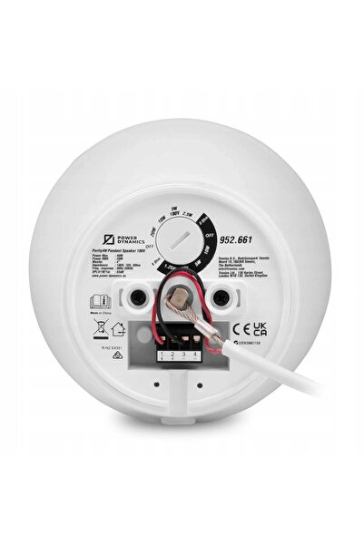 NO BRAND Difuzor pasiv suspendat de tavan Premium 100V 4” alb Power Dynamics
