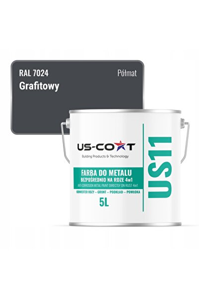 NO BRAND Vopsea anticorozivă protectoare pentru metal 5L grafit RAL 7024 semi...