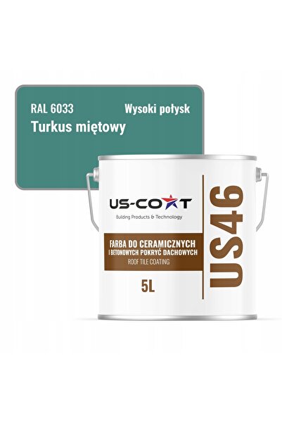 NO BRAND Vopsea ceramică pentru acoperiș 5L turcoaz mentă RAL 6033 lucios