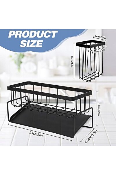 NO BRAND Organizator de chiuvetă din oțel inoxidabil cu țeavă și perie pentru...