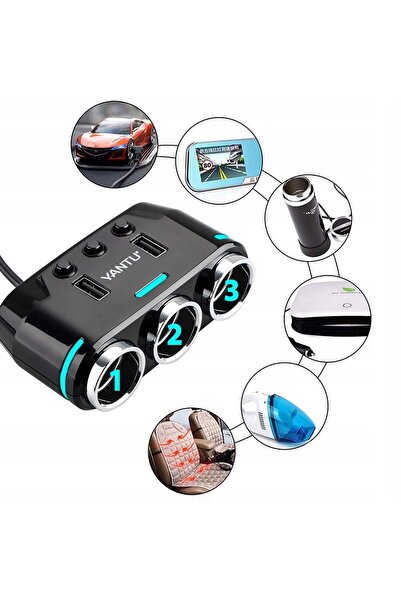 Renew Force Splitter priză brichetă auto 24V, adaptor de alimentare USB și în...