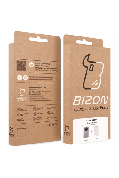 NO BRAND Husă flexibilă + 2x folie de protecție Bison pentru Vivo X300, carcasă