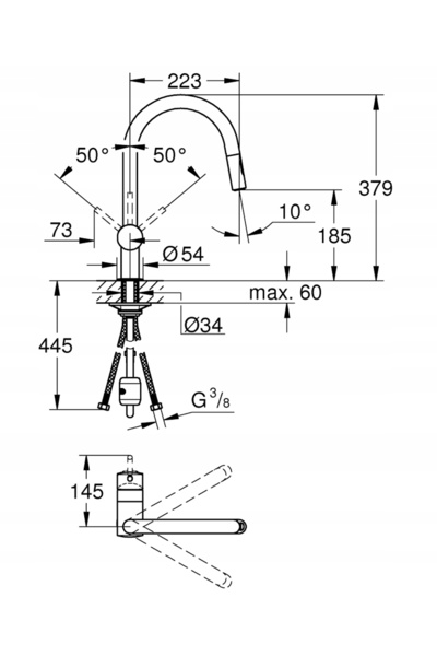 Grohe Minta Touch 32321DL2 baterie auriu periat