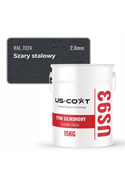 NO BRAND Vopsea siliconică gri oțel RAL7024 15KG BARANEK granulație 2.0mm