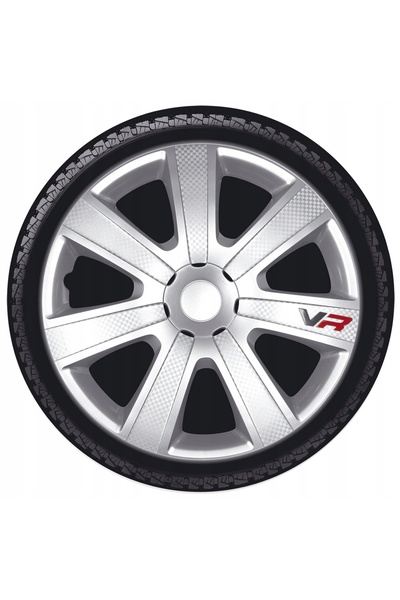 NO BRAND 4x Capace universale pentru butuci roți auto, 14 inch, argintiu carbon