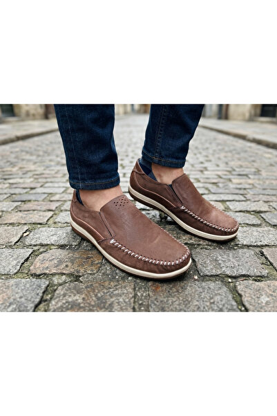 OFLAMAZ Men's Loafer Shoes 100% Genuine Leather Nubuck Orthopedic Comfortable...