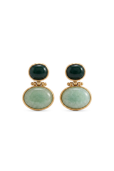 Charmist Steel Natural Stone Detailed Dangle Earrings