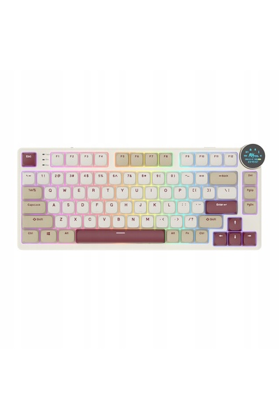 ROYAL KLUDGE TASTATURĂ MECANICĂ RK N80 75% RGB pentru jucători, cu funcție Ho...