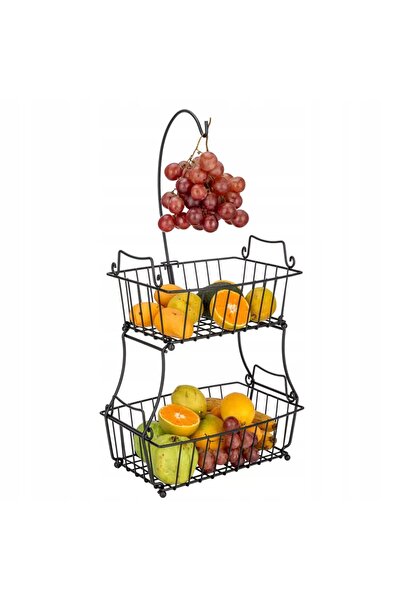 Elitehoff COȘ DE FRUCTE NEGRU TIP LOFT COȘ DE SÂRMĂ PATERA MISA