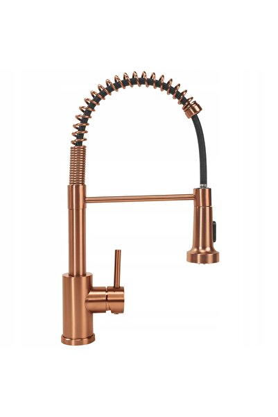 Rea BATERIE DE BUCĂTĂRIE CU COPPER SABLAT, CU GURĂ DE REDIRECTIUNE FLEXIBILĂ,...
