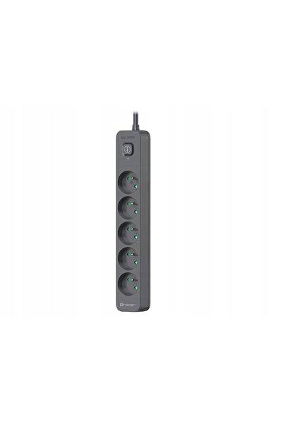 Tracer Prelungitor cu 5 prize, 5m, cu varistor, grafit