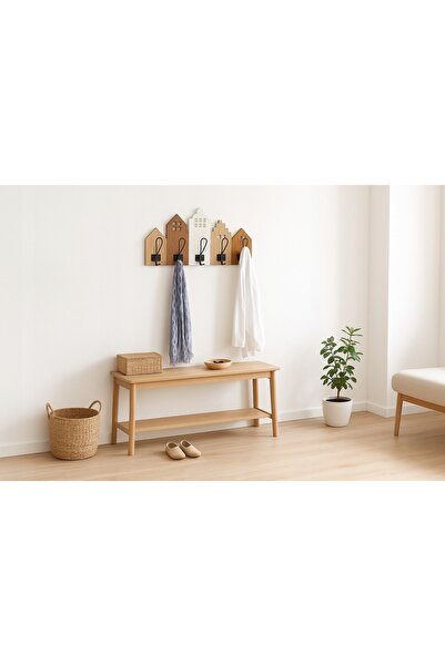 Home Styling Collection Cuier suspendat pentru hol în formă de case, cu 5 câr...