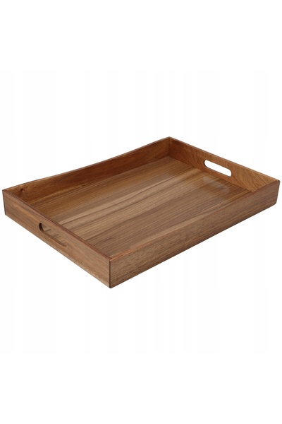 Excellent Houseware Tavă SILLO cu mânere din lemn de salcâm 50x35 cm pentru s...