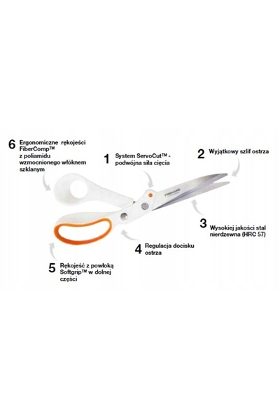 FiSKARS Foarfece pentru țesături groase, piele, sfoară de iută, ascuțite, amp...