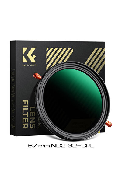 K&F CONCEPT 67 mm ND2-32+CPL Filtre (1-5 Stop Nötr Yoğunluk ve Dairesel Polar...