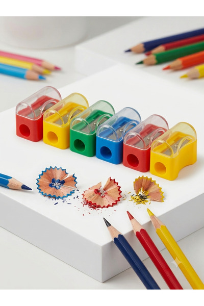 Palet Sanat 6 ADET Kalemtraş Mini Hazneli