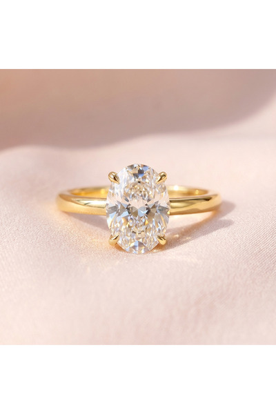 Choice 7 Gold 1 Carat 925 Sterling Silve Zircon Gorgeous Shiny Oval Stone Rin...