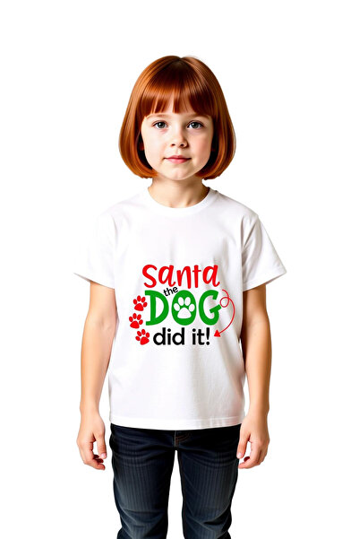 PayBuy Children's Christmas Themed Dog Printed Short Sleeve T-Shirt Digital P...