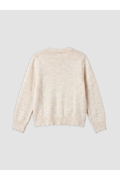LC Waikiki Floral Embroidered Girls' Knitwear Cardigan