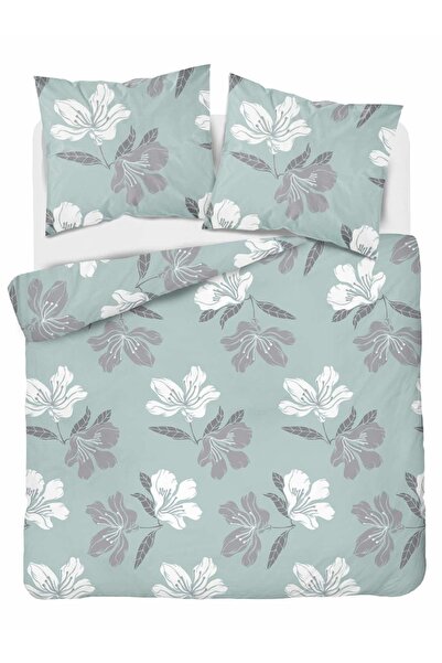 Detexpol Lenjerie de pat din flanelă 220x200 Flori Verde mentă deschis