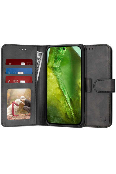 Techsuit Husă pentru Google Pixel 8a, tip agendă, negru - negru