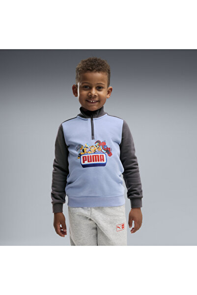 Puma x TRANSFORMERS Grafik-Sweatshirt mit halbem Reißverschluss für Kinder